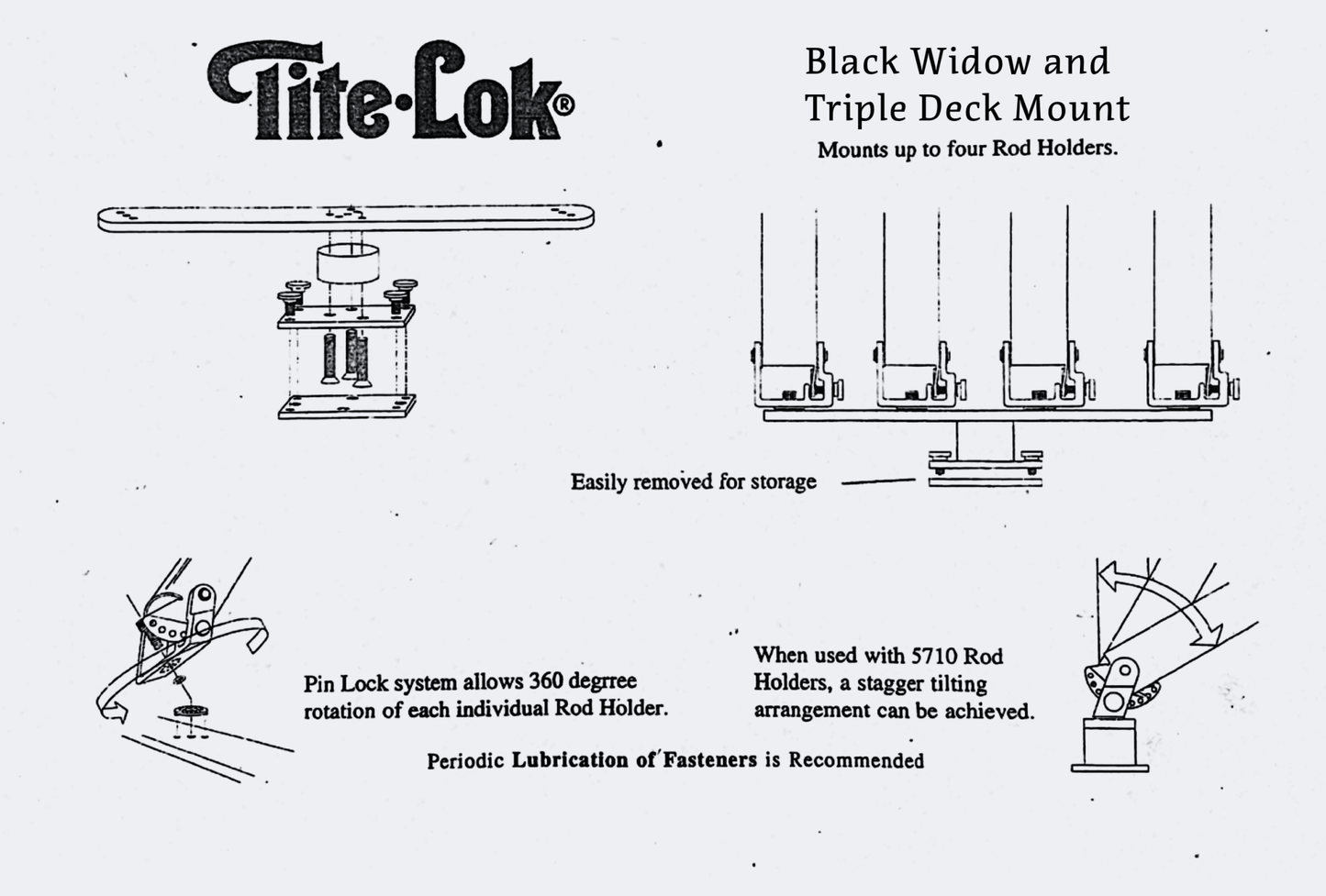 Black Widow Supreme Rod Holder 24” Deck - Tite - Lok