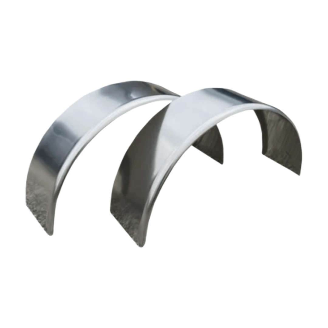 Round Smooth Aluminum Trailer Fender - 10" x 18" x 36" - Black or Mill Finish - Tite - Lok
