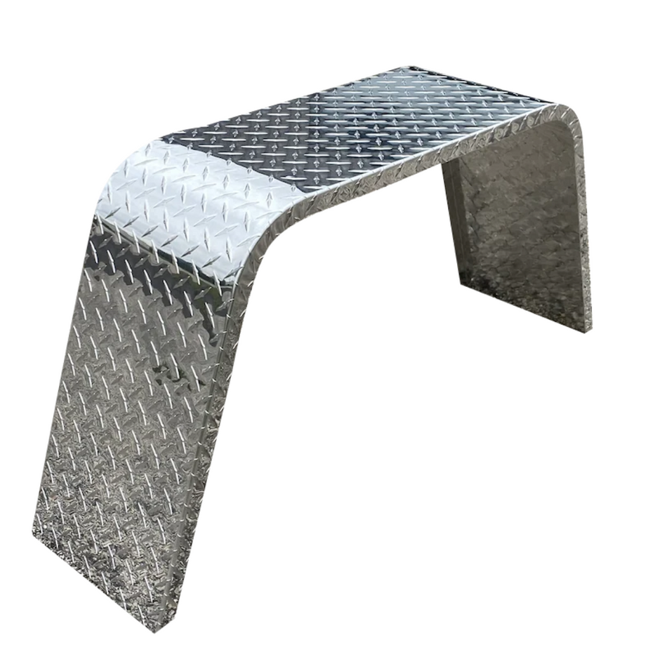 Diamond Plate Flat Top Aluminum Trailer Fender - 10" x 18" x 36" | Polished or Black