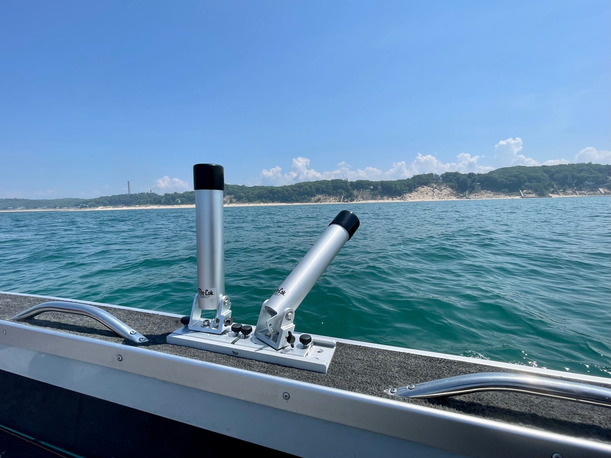 Adjustable Boat Rail Mount Fishing Rod Pole Holders - Pair