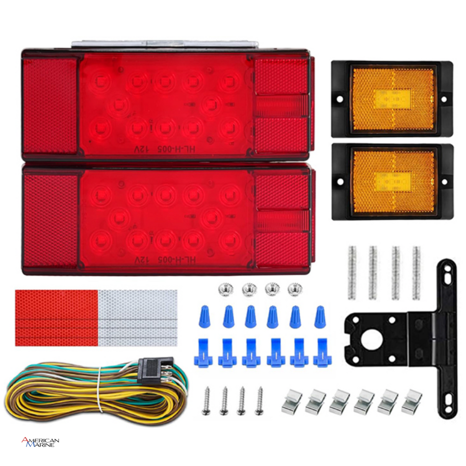 Rectangular Trailer Light Kit
