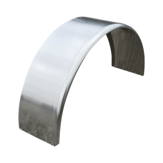 Round Smooth Aluminum Trailer Fender - 10" x 18" x 36" - Black or Mill Finish - Tite - Lok
